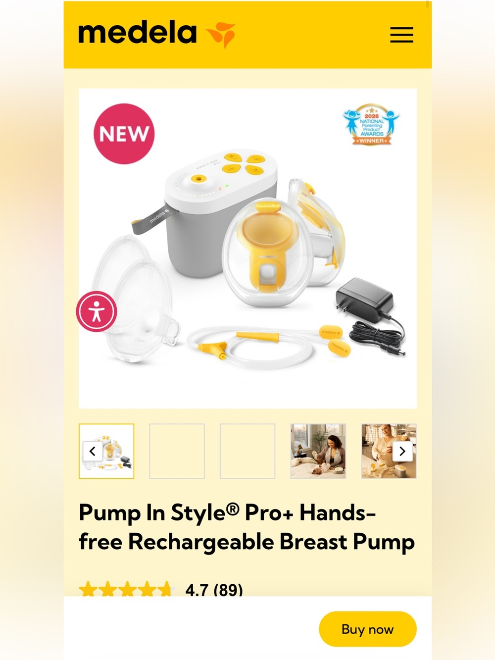 Medela Pump In Style Pro+ Rechargeable Breast Pump - with DOUBLE PUMPING KIT